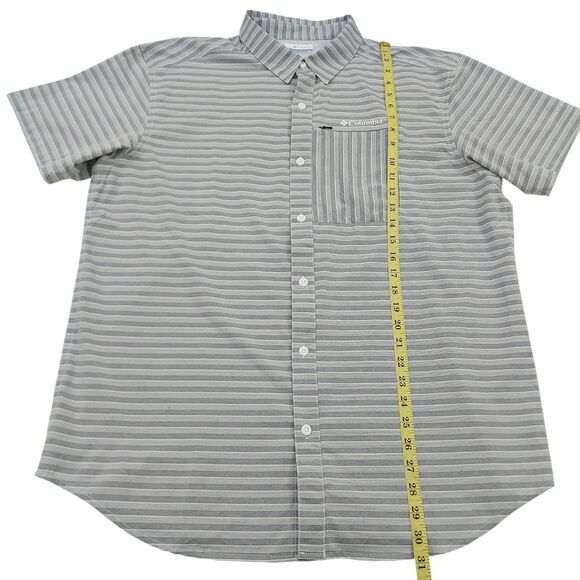 Columbia Shirt Mens Large Gray Striped Twisted Creek II Short Sleeve Outdoor - Picture 11 of 11